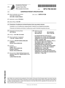 Production of Isoflavone Enriched Fractions from Soy Protein Extracts