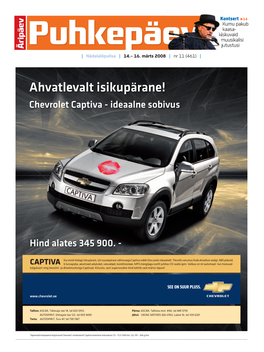 Ahvatlevalt Isikupärane! Chevrolet Captiva - Ideaalne Sobivus