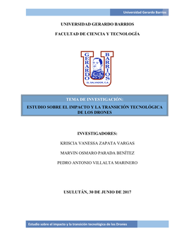 Estudio Sobre El Impacto Y La Transición Tecnológica De Los Drones
