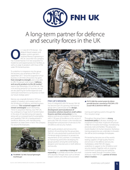 A Long-Term Partner for Defence and Security Forces in the UK