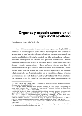 Órganos Y Espacio Sonoro En El Siglo XVIII Sevillano