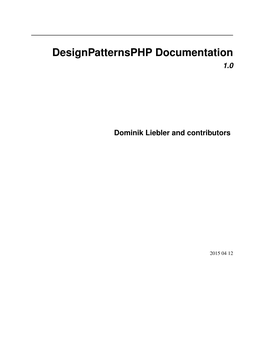 Designpatternsphp Documentation 1.0