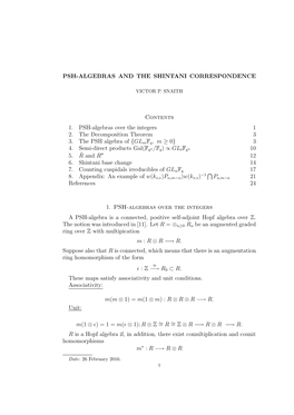 Psh-Algebras and the Shintani Correspondence