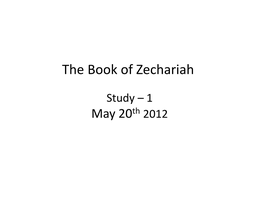 The Book of Zechariah