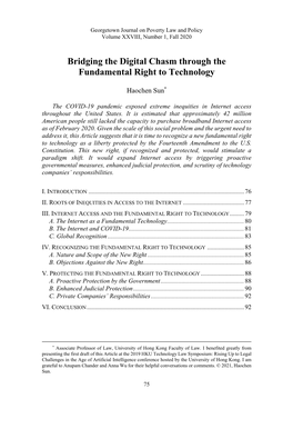 Bridging the Digital Chasm Through the Fundamental Right to Technology