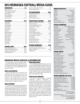 2013 Nebraska Softball Media Guide Introduction 1-12 Director of Athletics Shawn Eichorst