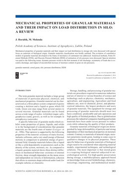 Mechanical Properties of Granular Materials and Their Impact on Load Distribution in Silo: a Review