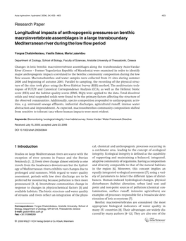 Longitudinal Impacts of Anthropogenic Pressures on Benthic Macroinvertebrate Assemblages in a Large Transboundary Mediterranean River During the Low Flow Period