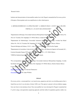 Research Article Isolation and Characterization of Microsatellite