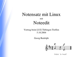 Notensatz Mit Linux Noteedit