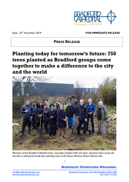 Planting Today for Tomorrow's Future: 750 Trees Planted As Bradford