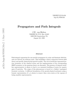 Propagators and Path Integrals