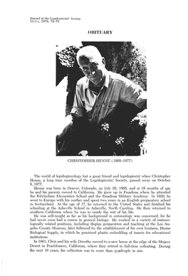 Obituary: Christopher Henne