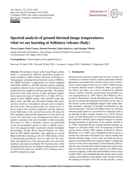 Spectral Analysis of Ground Thermal Image Temperatures: What We Are Learning at Solfatara Volcano (Italy)