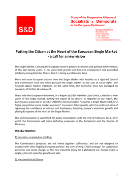 The Single Market, Together with the Single Currency, Is Among the European Union's Greatest Economic and Political Achievem