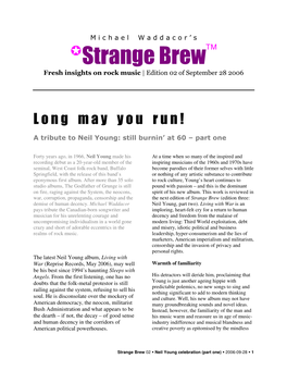 Strange Brew√ Fresh Insights on Rock Music | Edition 02 of September 28 2006