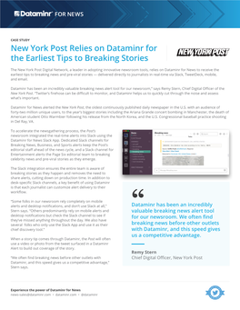 New York Post Relies on Dataminr for the Earliest Tips to Breaking Stories
