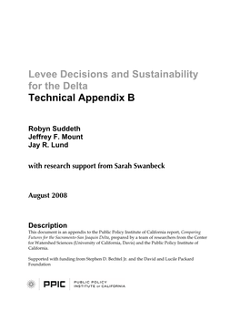 Levee Decisions and Sustainability for the Delta Technical Appendix B