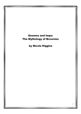 Gnomes and Imps: the Mythology of Brownies