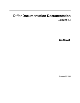 Differ Documentation Documentation Release 0.5