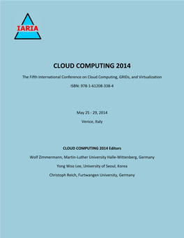 CLOUD COMPUTING 2014 Proceedings