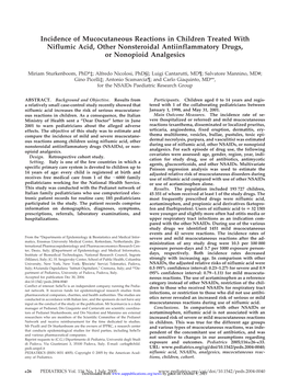 Incidence of Mucocutaneous Reactions in Children Treated with Niflumic Acid, Other Nonsteroidal Antiinflammatory Drugs, Or Nonopioid Analgesics