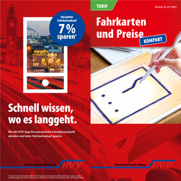 Hvv Flyer: Fahrkarten Und Preise Kompakt