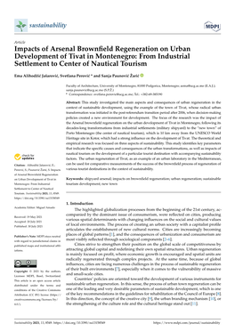 Impacts of Arsenal Brownfield Regeneration on Urban Development of Tivat in Montenegro