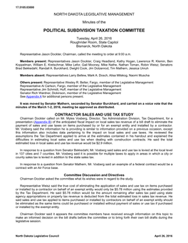 Political Subdivision Taxation Committee