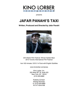 Jafar Panahi's Taxi