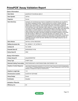 Primepcr™Assay Validation Report