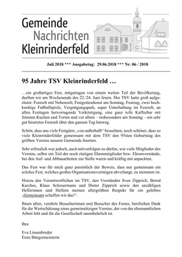 95 Jahre TSV Kleinrinderfeld …