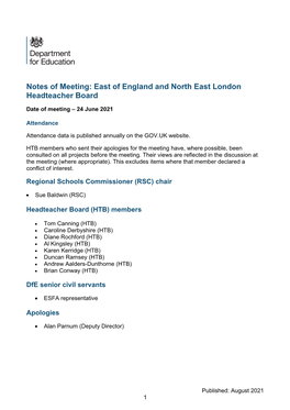 EENL HTB Notes of Meeting