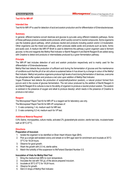 Test Kit for MR-VP Intended Use Test Kit for MR-VP Is Used