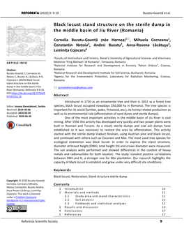 Black Locust Stand Structure on the Sterile Dump in the Middle Basin of Jiu River (Romania)
