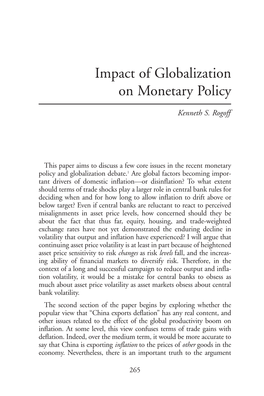 Impact of Globalization on Monetary Policy