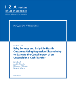 Using Regression Discontinuity to Evaluate the Causal Impact of an Unconditional Cash Transfer