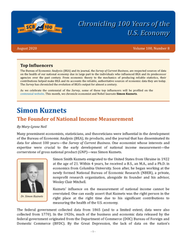 Chronicling 100 Years of the U.S. Economy Simon Kuznets