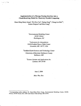 Implementation of a Message Passing Interface Into a Cloud-Resolving Model for Massively Parallel Computing