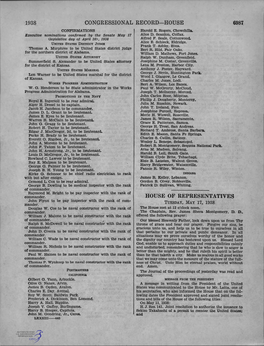 CONGRESSIONAL RECORD-HOUSE 6987 CONFIRMATIONS Harold E