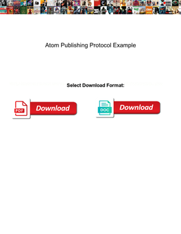 Atom Publishing Protocol Example