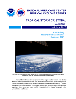 TROPICAL STORM CRISTOBAL (AL032020) 1–9 June 2020