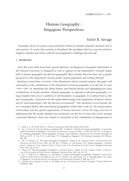 Human Geography : Singapore Perspectives