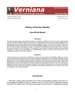 History of Vernian Studies