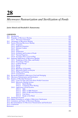 Microwave Pasteurization and Sterilization of Foods