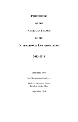 Proceedings 2013 – 2014