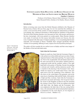 Engelina S. Smirnova Professor of Art History, Moscow State Lomonosov University Senior Research Fellow, Institute of Art Studies, Moscow, Russia