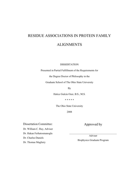 Residue Associations in Protein Family Alignments