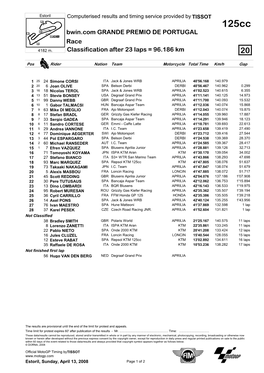 R Race CLASSIFICATION