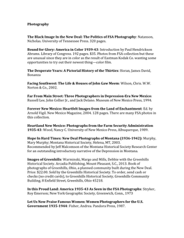 Photography the Black Image in the New Deal: the Politics of FSA Photography: Natanson, Nicholas. University of Tennessee Pres